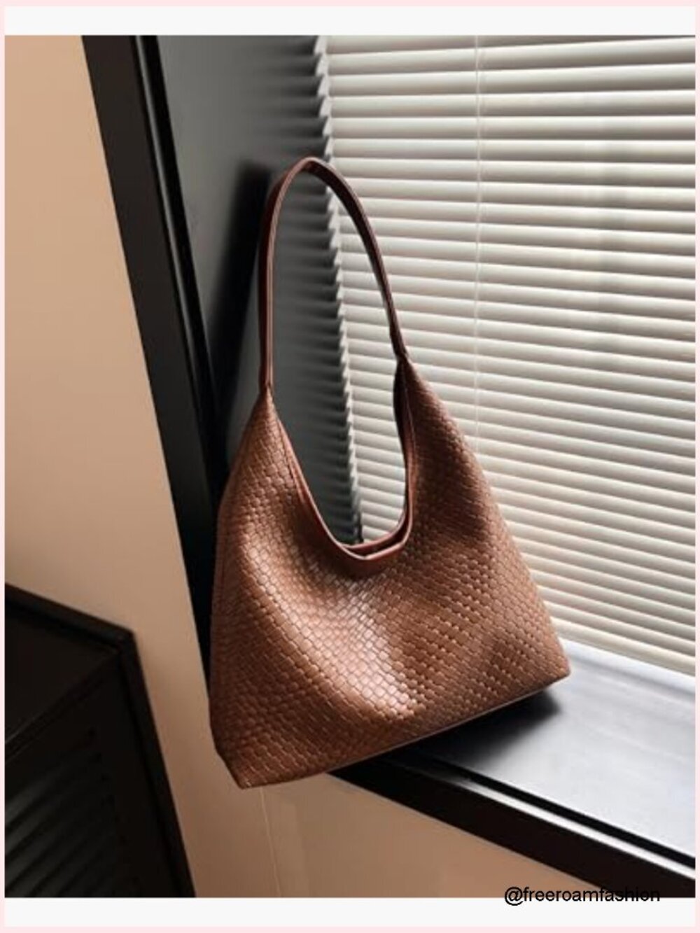 Large Capacity Vegan Leather Hobo Tote Bag with Top Handle and Shoulder Strap - Picture 5 of 7